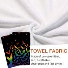 2/4/48pcs Halloween Series Rainbow Ghost & Bat Pattern Printed Kitchen Towels - Super Soft, Highly Absorbent Polyester Dish & Hand Towels, Perfect For Holiday Decor, Kitchen Decor, Party Decor - Multicolor - View 6