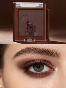 GUOXIAONIU Deep Brown Solid Color Eyeshadow, Multi-Functional Matte Powder, Waterproof And Sweat-Resistant, Long-Lasting And Non-Fading, High Pigmentation, Suitable For Beginners - #Dark Brown - View 3