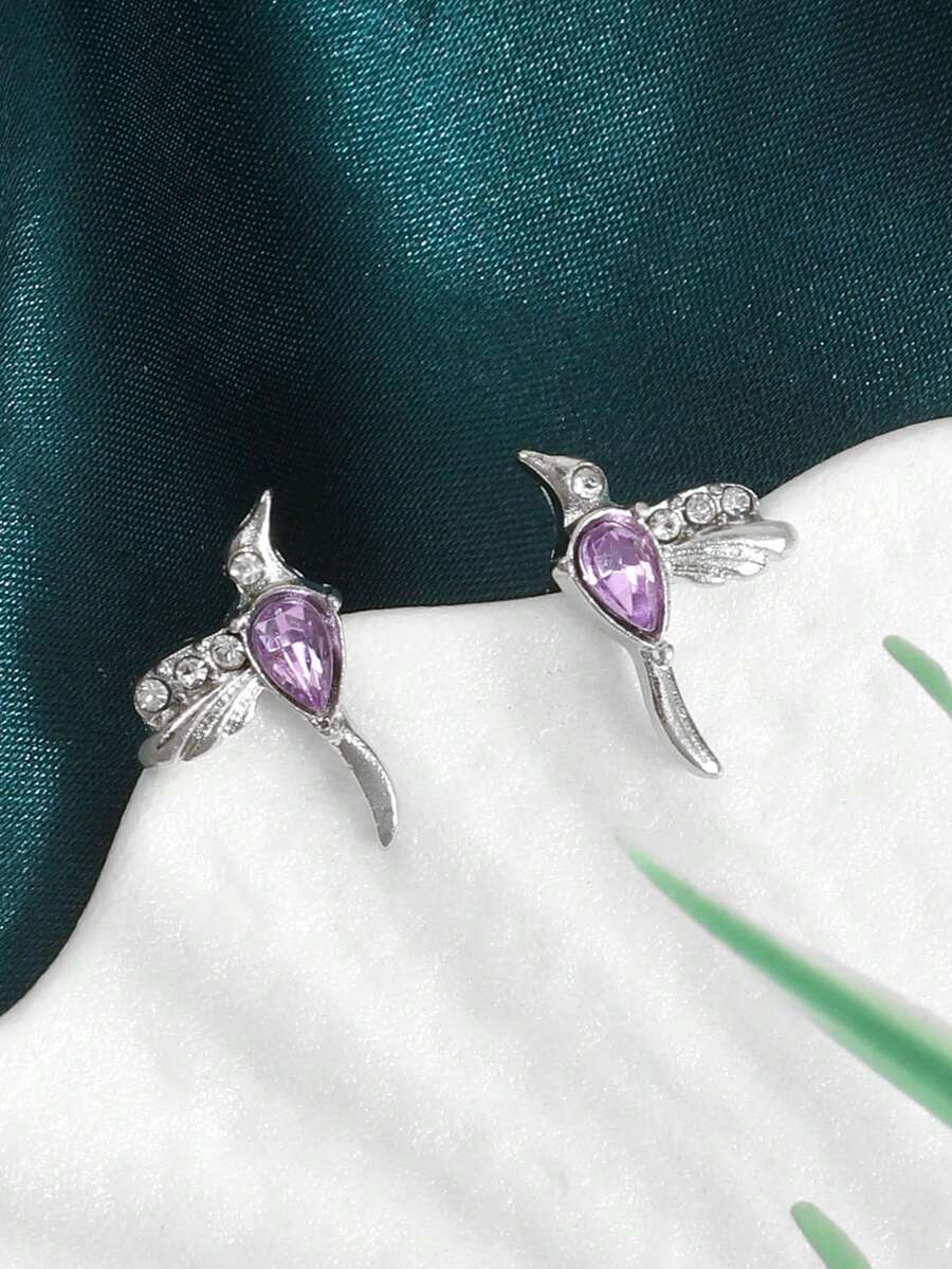 1 Pair Summer Transparent Versatile Geometric Hong Kong Style Ins Exquisite Small Earrings - Multicolor - View 1