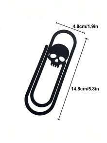 2D Flat Skull Paperclip Bookmarks, Gothic Book Additions Designed For Readers, Suitable For Halloween Decorations, Halloween Gift - Skull Bookmark - View 7
