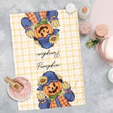 2/4/48pcs Halloween Series Scarecrow Pumpkin Pattern Printed Kitchen Towels - Ultra Soft, Highly Absorbent Polyester Tablecloths And Hand Towels, Perfect For Holiday Decor, Kitchen Decor, Party Decor. - Multicolor - View 9