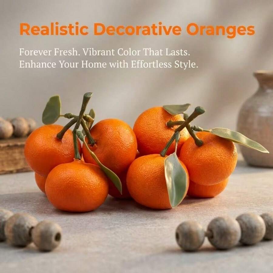 3-Prong Orange 2-Set 4-Set Artificial Orange, Artificial Fruit, For Decoration, Realistic Artificial Orange, Suitable For Home, Kitchen, Cabinet Decoration, Also Can Be Used As Photography Props - Multicolor - View 1