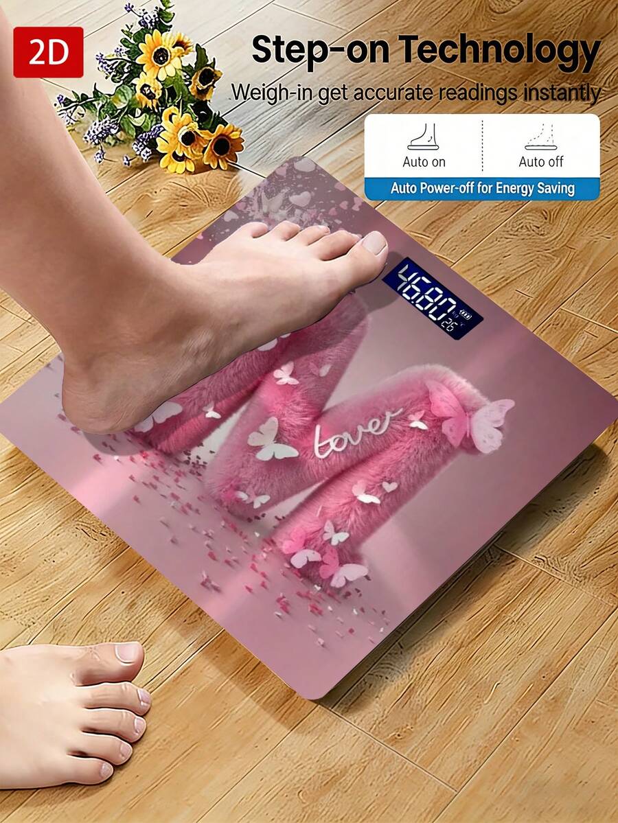 Báscula electrónica de vidrio templado plano 2D, báscula de peso corporal para uso doméstico con pantalla LED, conveniente y fácil de usar, monitoreo de salud, diseño elegante, fabricación de alta calidad, báscula digital, báscula inteligente, adecuada para compradores conscientes de la salud para uso diario