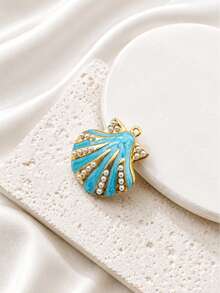 Pcs Shell Pendant With Pearl Beads, Ocean Beach Style Enamel Shell Pendant, Suitable For DIY Necklace, Bracelet Jewelry Making Accessories - Multicolor - View 11