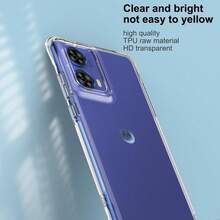 Compatible With Motorola Moto G85 Phone Case, Reinforced Corner Camera Protection, Transparent Anti-Collision Shock-Absorbing Thin Flexible TPU Phone Case - Clear - View 3