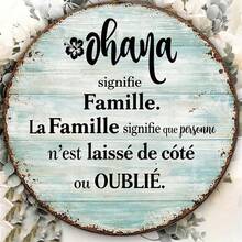 2D Flat Round Sign, Vintage Plaque With "Ohana" Design, "Family Means Everything" Decorative Sign, Suitable For Living Room, Dining Room, Kitchen Decor Or Gift (Random Style) - A - View 4
