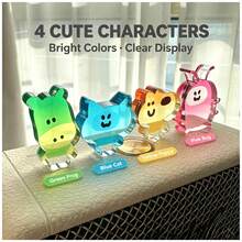 4pcs Acrylic Desktop Decorative Signs, Cartoon Animal & Colorful Window Design, Light-Up - Set Of 4 - View 9