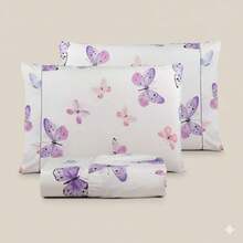 2-Piece Single Bed Sheet Set, Printed 200 Thread Count Percale Fabric, Full Elastic Hem, With Point Palito Pillowcase - 摩卡棕 - 查看 1