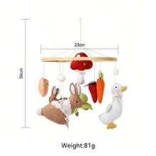 Mushroom & Carrot Rabbit Baby Crib Mobile, Soft Felt Duck Animal Hanging Toy, Visual Sensory Hanging Toy For Nursery, Ideal Newborn Baptism Gift - Red - View 3