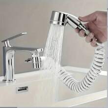 Faucet Extender With External Shower Head, Cold And Hot Water Hair Washing Shower Accessory, Durable Plastic Bathroom Adapter, No Electricity Required, Easy Installation, Modern Minimalist Stylish Design, Also Suitable For Pet Bathing - Single Shower - View 1