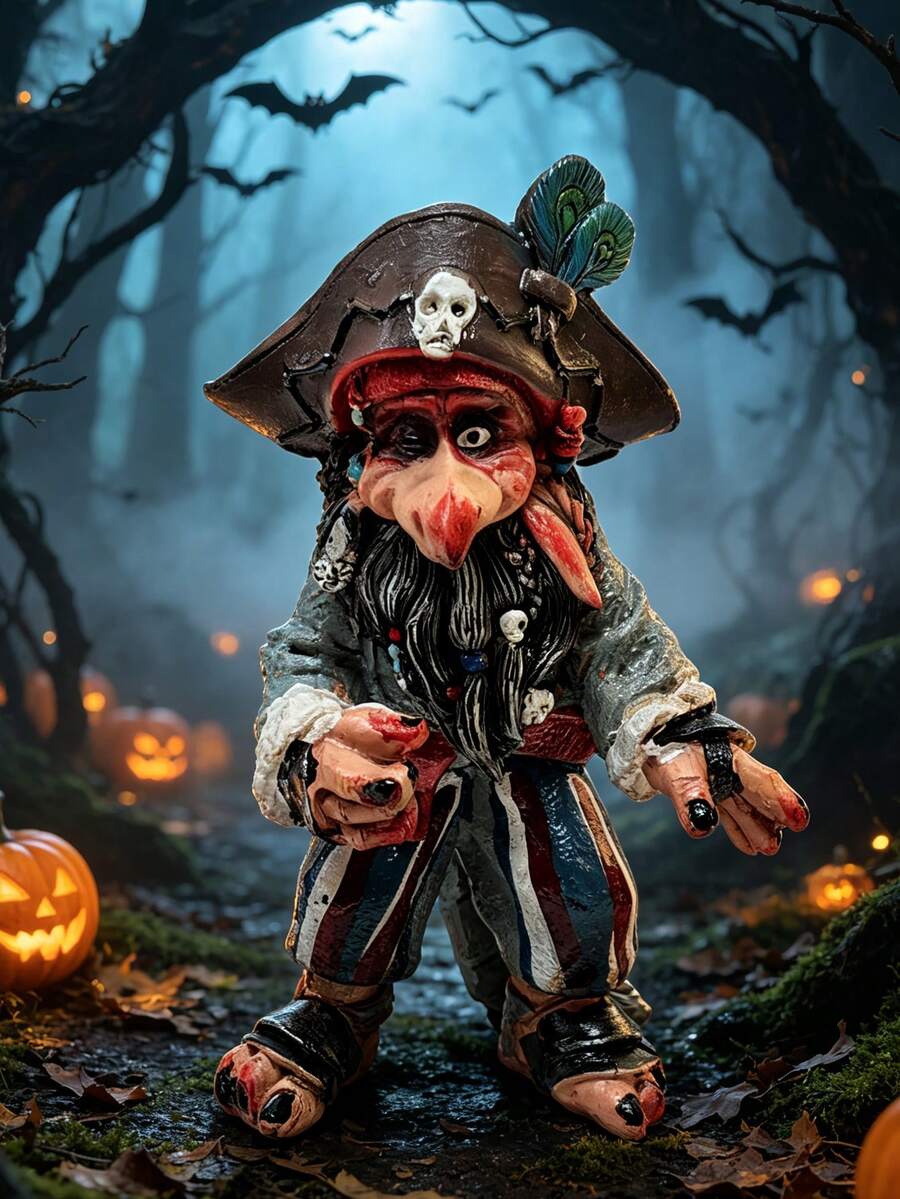 1 món đồ trang trí điêu khắc nhựa resin quái vật Goblin khổng lồ thủ công mới cho Halloween, đồ thủ công hình động vật, phong cách đồng quê, trang trí nhà cửa dịp lễ - Mô hình hải tặc trang trí - Xem 1