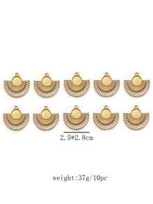 9/10pcs Fashion Versatile Stainless Steel Necklace Pendant 18K Gold Vacuum Plated Handmade DIY Luxury Jewelry Charm - Yellow Gold - View 14