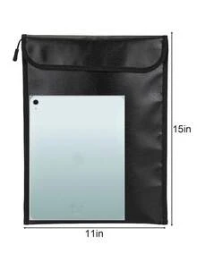 1 PC Faraday Bag Fireproof Waterproof Document Bag RFID Blocker Bag For Phone Passport Credit Card, Anti-Theft Pouch - 黑色 - 查看 5