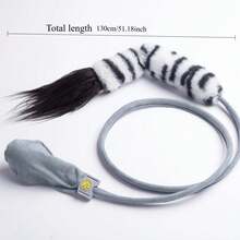 Pet Cat Teaser Toy, Pet Toy Suitable For Cats And Small Dogs Daily Play And Interaction, Creative Funny Horse Tail Cat Tail Toy With Squeezable Air Bladder, Fish Toy - Multicolor - View 5