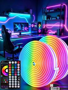 USB DIY Backlight TV Light Strip, 3.28ft To 100ft Multicolor LED Light Strip With Remote Control Function, Suitable For Nursery, Living Room Wall, Bedroom, Hallway, Garden Bar Decoration, Bedroom, Ceiling, Party Atmosphere Light, Holiday Atmosphere Light And Holiday Gift. LED Light For Room Decoration! 3.28ft/1m Size Is Shorter, Please Choose Based On Actual Needs When Purchasing - Colored Light - View 2