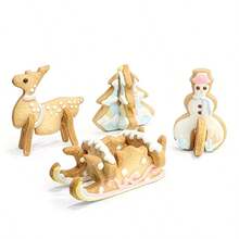 8pcs 3D Christmas Cookie Cutter Set, Stainless Steel Material, Christmas Tree / Snowman / Reindeer / Sleigh Shapes, Christmas Holiday Home DIY Baking Tools, Party Gift Cookie Cutter Set, Perfect For Christmas DIY Crafts And Christmas Gift Decoration - View 10