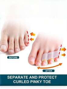 QKC 1 Pair 3-Toe Silicone Toe Caps, Anti-Friction, Waterproof, Foot Care Tool For Day And Night Use - White - View 5