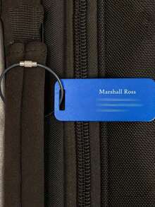 1pc Customizable Engraved Luggage Tag - Personalized Name/Address Travel Bag Label With Metal Ring - Colorful Portable Luggage Identification Tag Suitable For Handbag - Multicolor - View 6