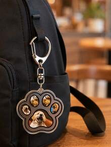 Custom Dog Paw Keychain,Personalized Keychain With Pet Photos,Customized Bag Charm,Customizable Keychain Accessories,With Gift Box/Without Gift Box,Memorial - Style a - View 3
