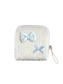 Cute Bow Jewelry Organizer Pouch, Coin Purse,Women Accessories Bag,Multi-Grid Travel Jewelry Case For Earrings Rings Bracelets,Lipstick Holder - Multicolor - View 14