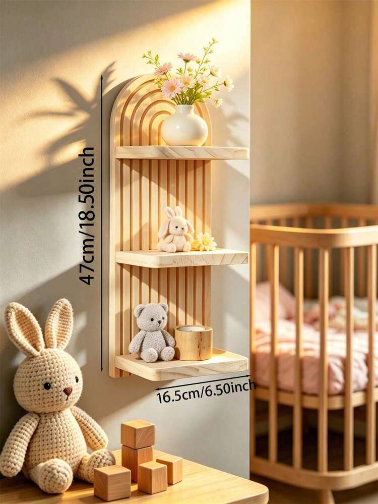 مجموعة 1 قطعة/2 قطعة إطار حائط خشبي مموج بأسلوب بوهيمي كبير جداً، رف حائط بأسلوب قوس وريف، رف خارجي متعدد الوظائف، سهل التركيب، مناسب لجميع الفصول، رف تخزين خشبي مثبت على الحائط، مناسب لديكور غرفة المعيشة، هدايا عيد الميلاد والهالوين - متعدد الألوان - مشاهدة 14