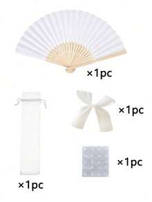 12/4 piezas Abanicos de papel blanco/rosa con lazos de cinta de satén blanco, set de múltiples piezas para recuerdos de boda, abanicos de mano para boda, elegantes abanicos de papel plegables blancos, regalos de boda para la novia, abanicos de mano decorativos para damas de honor, accesorios para fotos, decoración de asientos de boda - Multicolor - Ver 13