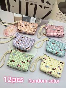 XD 12pcs/6pcs/3pcs/1pc Fashion Mini Dachshund Print Children's Coin Purse, With Keychain For Hanging, Multi-Use Storage Bag For Keys, Data Cables, Coins, Rings, Also Can Be Used As Makeup Bag, Sanitary Napkin Storage Bag, Back To School Storage Pouch - Dachshund - View 9