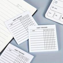 Gvanvilo 100 Sheets Weekly Habit Tracker Sticky Notes, Flippable, Minimalist Daily Planner, Weekly Schedule, To-Do List, Office Supplies And Task Organization Memo - 3.54x3.54 Inch Minimalist Daily Planner, Suitable For Daily Office Supplies, Essential New Year Gift For Employees, Top Choice For Home - 100 Sheets/book - View 2