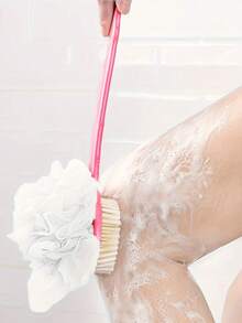 1pc Long Handle Bath Brush, Multi-Function Back Scrubbing Exfoliating Shower Cleaning Brush - Multicolor - View 10