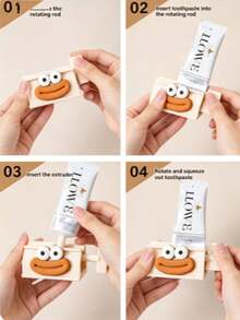 1pc Creative Toothpaste Squeezer With Manual Rolling Tube Model, Includes Home Toothpaste Holder And Bathroom Accessories, Practical And Convenient, Adds Decorative Touch To Home - Multicolor - View 9