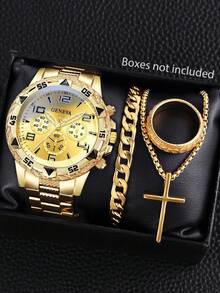 4/5pcs Men's Quartz Watch With Fashion Accessories Set, Casual Daily Versatile, Best Gift Choice - Set - View 11