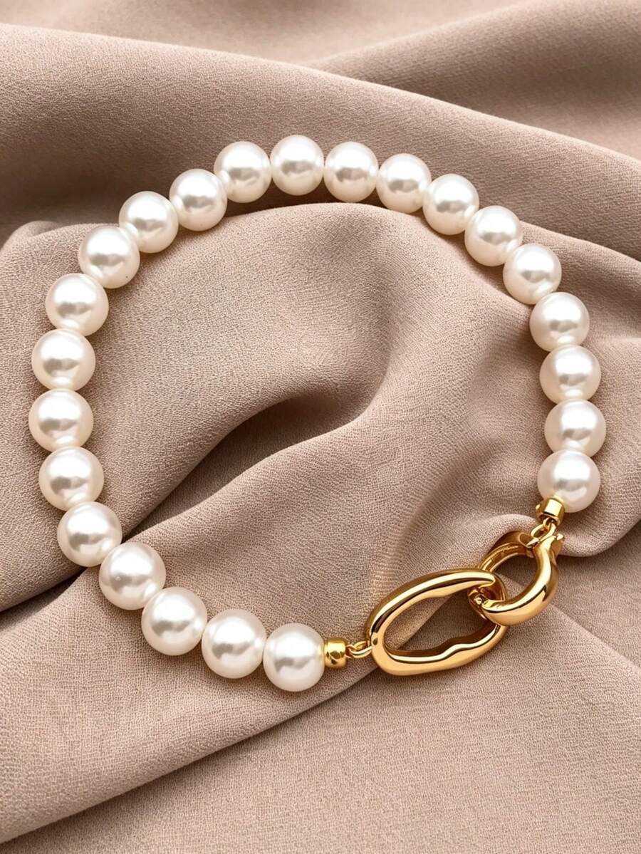 1/5/10pcs 18K Gold Plated Round, Oval Connector, Spring Clasp Necklace Buckle, Snap Fastener, Brass Spring O-Ring Bracelet Necklace Closure Accessories, Suitable For DIY Jewelry Making Accessories Bracelet Necklace Connector - Buckle - View 1