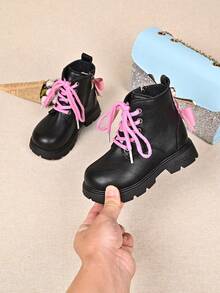 Children's Fashion New Boots With Bowknot Decoration - Black - View 3