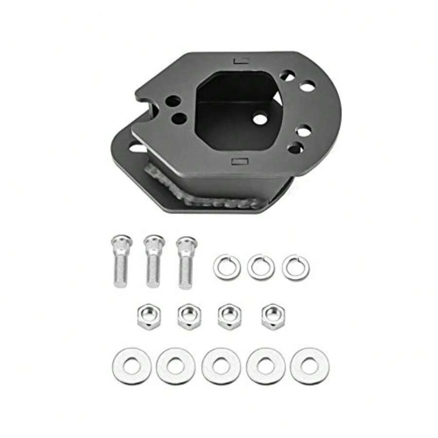WSays 2" out 1.5 Up Spare Tire Carrier Spacer Compatible with Jeep JK TJ YJ 1987-2018 Black - A - Ver 1