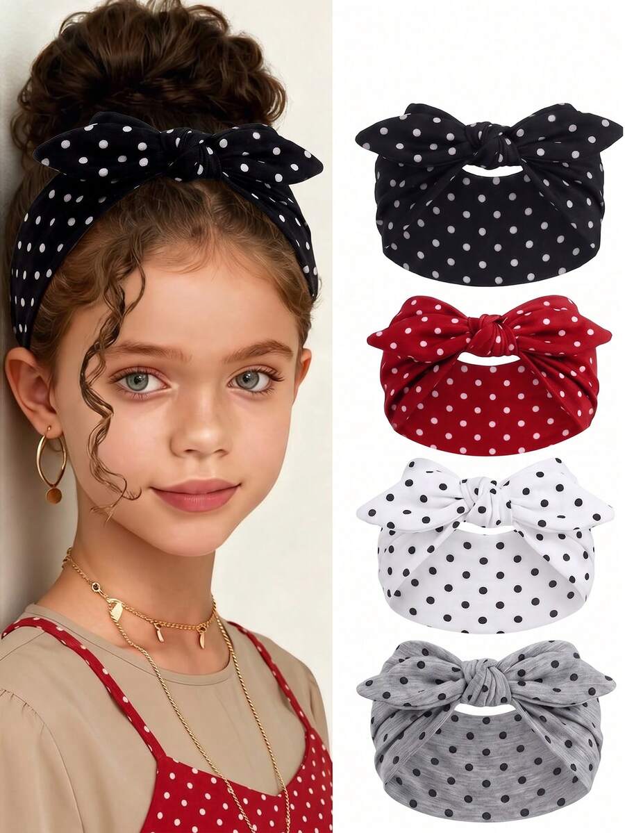 1/3pcs Bohemian Style Wide Bow Headband, Cute Rabbit Ear Knot Headband ...