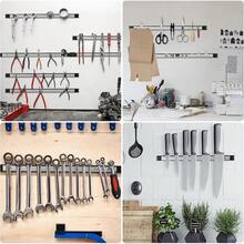 4 Pieces 12" Magnetic Holder Strip, Stainless Steel Surface Magnet Bar, Metal Organizer Rack Garage Organization, Easy To Install In Workshop, Mounting Screws Included - Silver 4PC - View 6