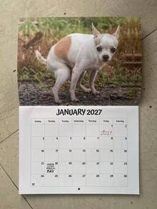 2027 Calendar Dog Pooping In Beautiful Places Funny Gag Gift Thick Paper Wall Calendar Christmas Home Decor Planner Schedule - Multiple Styles - View 5