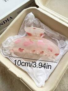 4件/1件裝 女款10cm/3.94in橢圓形白色粉色棕色豹紋輕量塑膠髮夾 時尚百搭高級優雅極簡純色髮爪 浴室髮飾 適合日常穿著休閒派對通勤海灘度假 髮型馬尾髮圈髮髻洗臉沐浴化妝穿搭髮飾髮夾（字母為單面且無意義） - 彩色 - 查看 3