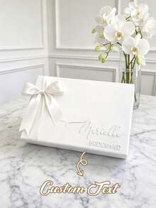 Custom Bridesmaid Invitation Gift Box | Custom Magnetic Memorial Box (Includes 3D Acrylic Name), Empty Gift Box, Wedding Gift - Multicolor - View 1