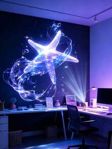 USB Powered Flexible Projection Lamp, Ocean Animal Butterfly Star Projection Light, Rotatable Gooseneck Mini Night Light, Suitable For Bedroom Party Car Decoration Gift - Black - View 3