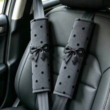 Car Seat Belt Cover, Polka Dot Bow Decor Seat Belt Shoulder Pad, Soft Fabric Car Seat Belt Protector, Suitable For Car Interior Accessories - A - View 7