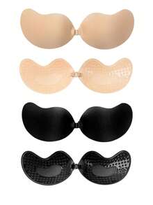1/2pcs Mango-Shaped Self-Adhesive Strapless Front-Closure Invisible Back Adhesive Bra, Suitable For Wedding Dress - Multicolor - View 14