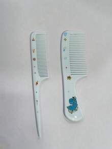 1set Cartoon Hair Comb Set For Kids, Babies With Animal Design, Random Package - Blue - View 3