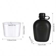 2/4pcs Portable Water Bottle Set, 1L Large Capacity Outdoor Sports Water Bottle, Suitable For Outdoor Camping, Hiking, Backpacking And Survival Use - Black - View 4