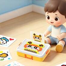 Children's 3D Mushroom Peg Interlocking Toy Set, DIY Puzzle Building Blocks For Kids, Develops Intelligence, Spatial Thinking, Hand-Eye Coordination, Enhances Logical Thinking, Educational Brain-Teasing Construction Game Toy For Boys And Girls Ages - Multicolor - View 2