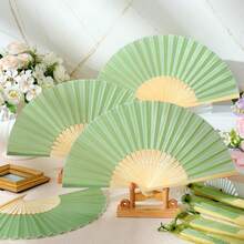 Silk Hand Fans For Wedding Party, Bridal Handheld Folding Fans, Bamboo Handheld Folding Fans, Suitable For Bridal Shower, Gift - Multicolor - View 9