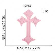Cross Pattern Iron-On Embroidery Patch - Fun Design - Easy To Sew Or Iron, Durable Fabric Badge, Suitable For Personalized Jackets, Bags, DIY Crafts And More - Ironing Style - View 21