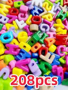 104pcs Rainbow UV Coated Acrylic Beads, Mixed Random Letter Beads, DIY Craft Beads, Suitable For Bracelets, Necklaces, Earrings, Keychains, Phone Chains, Bag Decorations - Multicolor - View 20