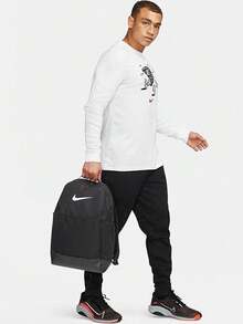 Nike Small Logo Basic Travel Student Backpack Polyester Regular Unisex Couple Style Black - Black - View 1