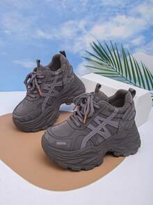 Zapatos de mujer con suela gruesa de 9CM, nuevos para primavera/verano 2026, zapatos de aumento de altura para mujeres pequeñas, zapatos deportivos casuales ligeros para estudiantes en color negro, zapatillas deportivas con suela blanda transpirable y aumento de altura interior, zapatillas blancas - Café integral - Ver 6